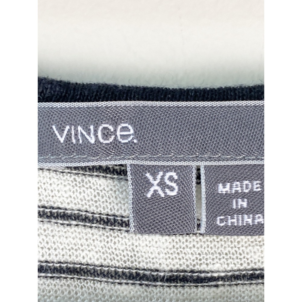 Vince Womens 100% Linen Tank Top XS White Black Stripe Minimalist Chic Natural - Picture 6 of 8